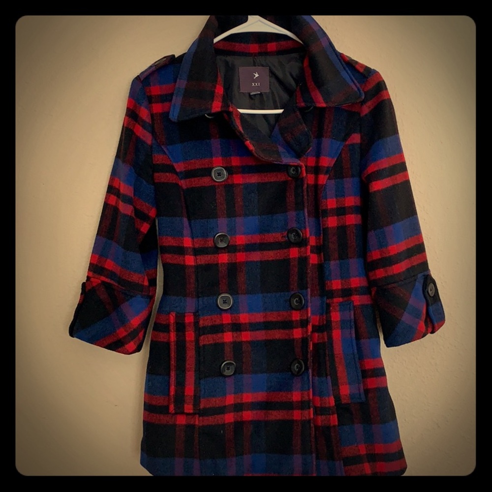 XX1 Women’s Fitted Plaid Military Inspired Jacket Size S EUC